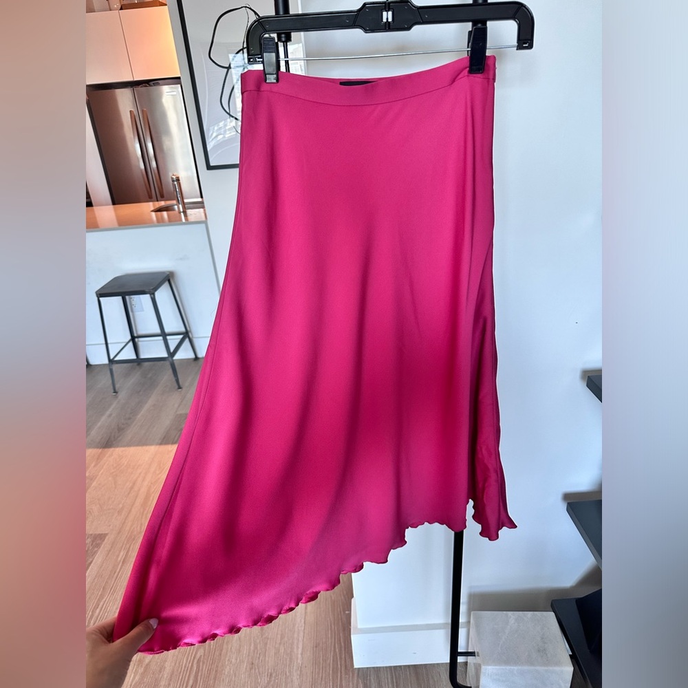 Theory Pink Silk Skirt
